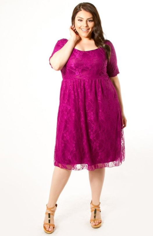 Dress - Magenta Lace – Curvy Couture St. Kitts